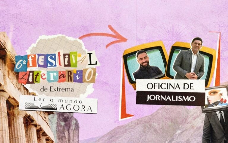 Divulgação da oficina de jornalismo cultural do Festival Literário de Extrema