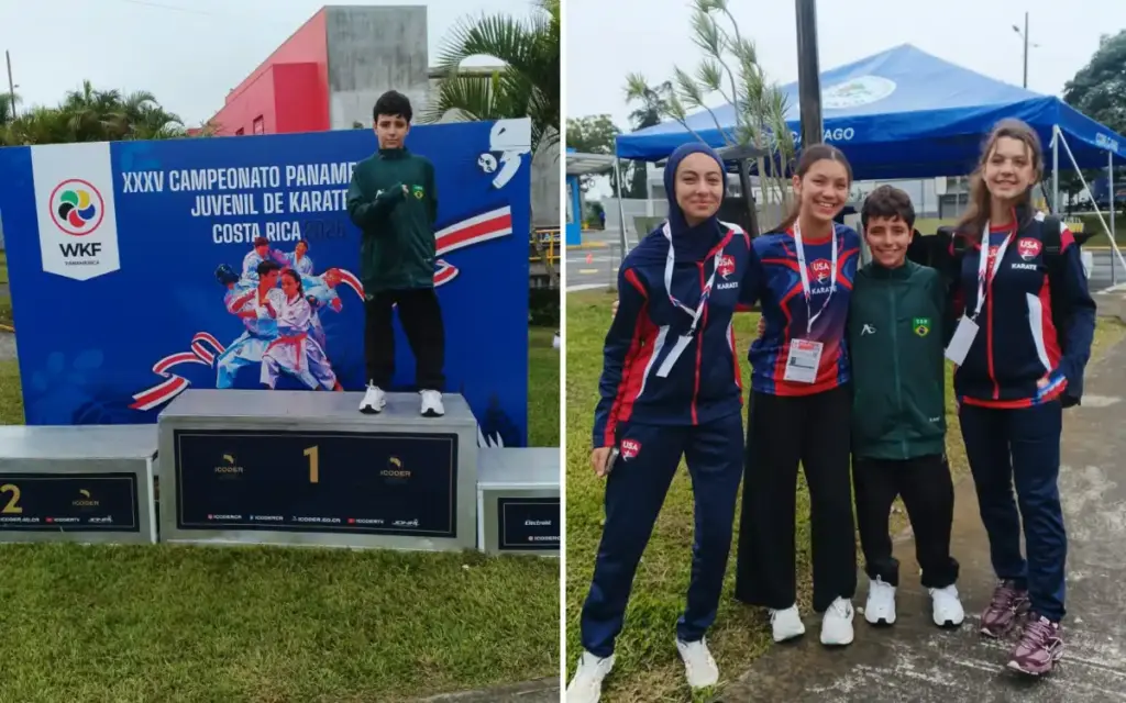 Pietro Lopes Tressino, atleta de Extrema, disputa o Campeonato Pan-Americano de Karatê na Costa Rica